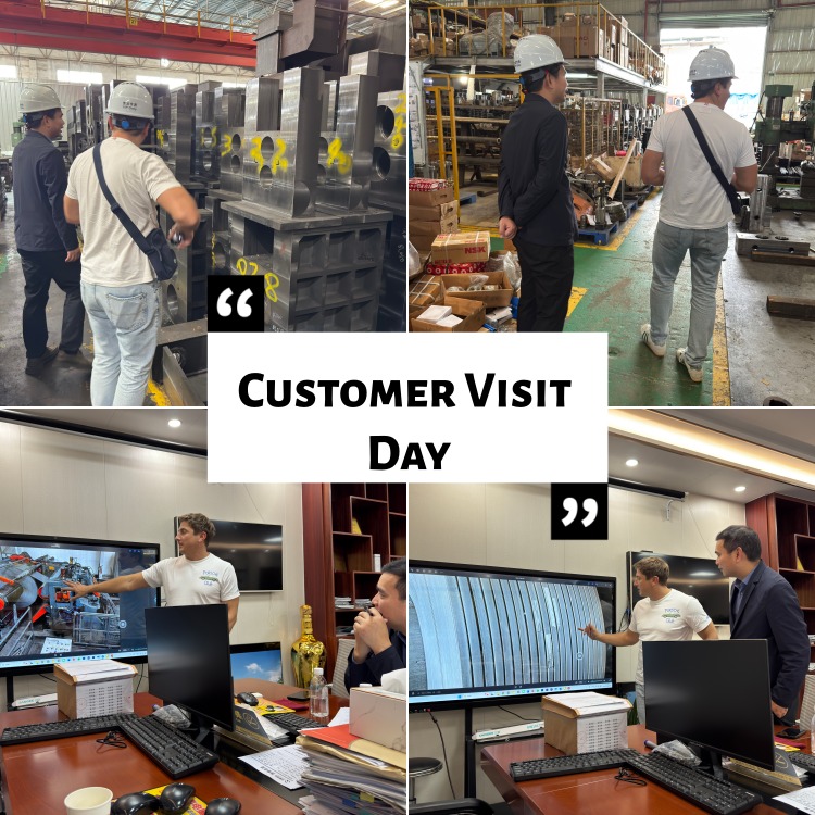 Polští zákazníci v továrně na řezání kovových svitků